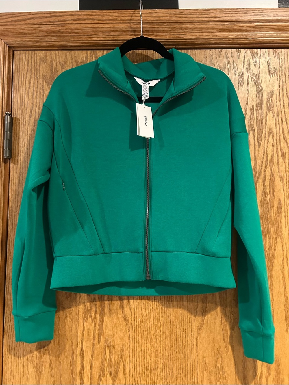 SPANX Women's airessentials track jacket in field green